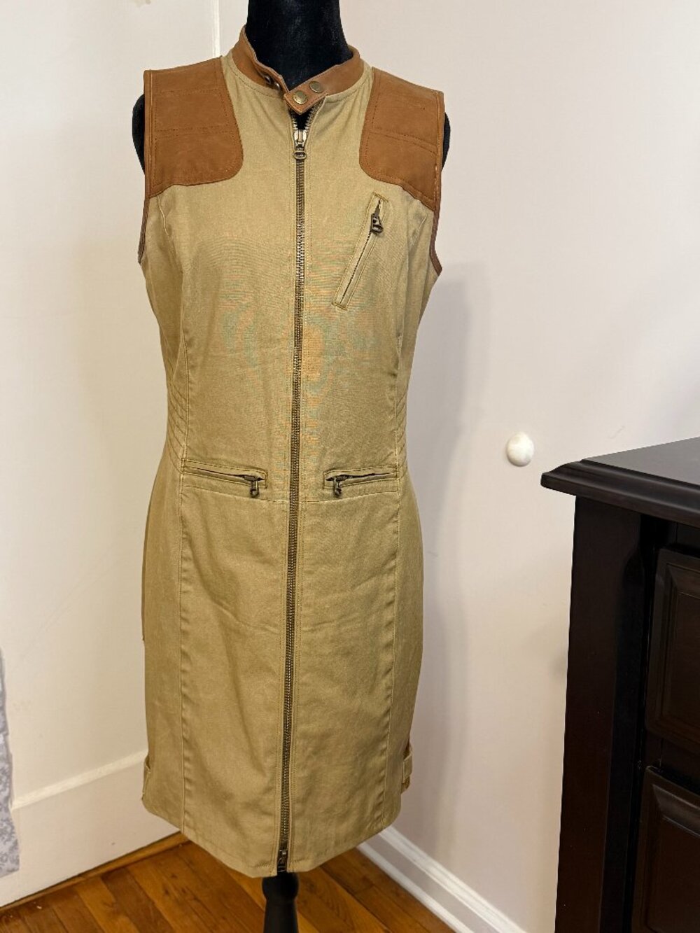 Ralph Lauren Leather-Trim Utility Dress